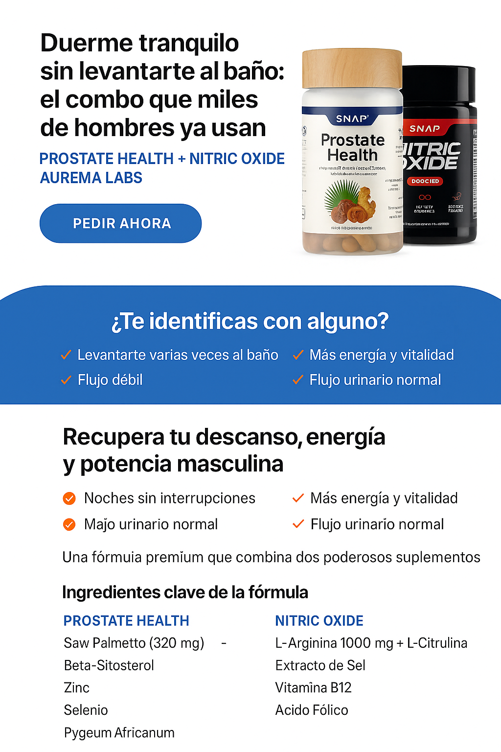 PROSTATE HEALTH + NITRic OXIDE AUREMA LABS