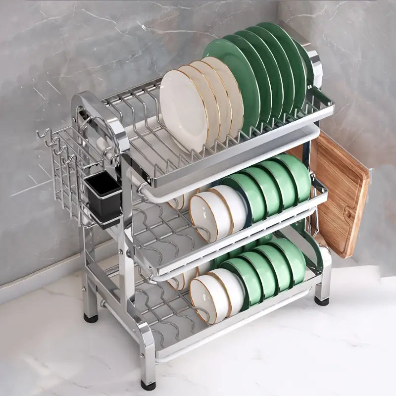 Escurridor de 3 niveles, de alta durabilidad.