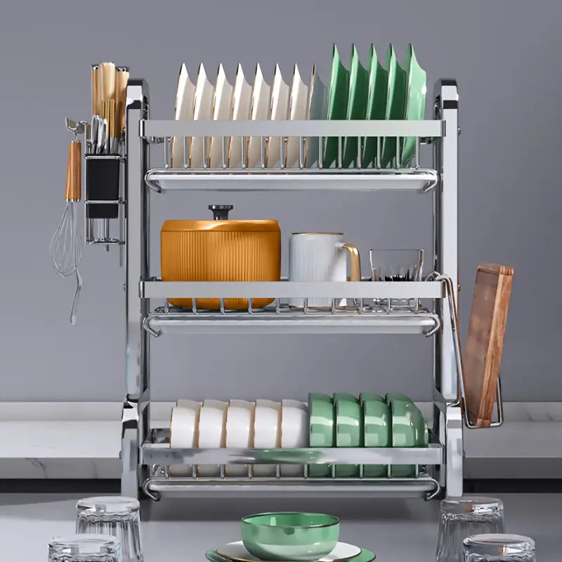 Escurridor de 3 niveles, de alta durabilidad.