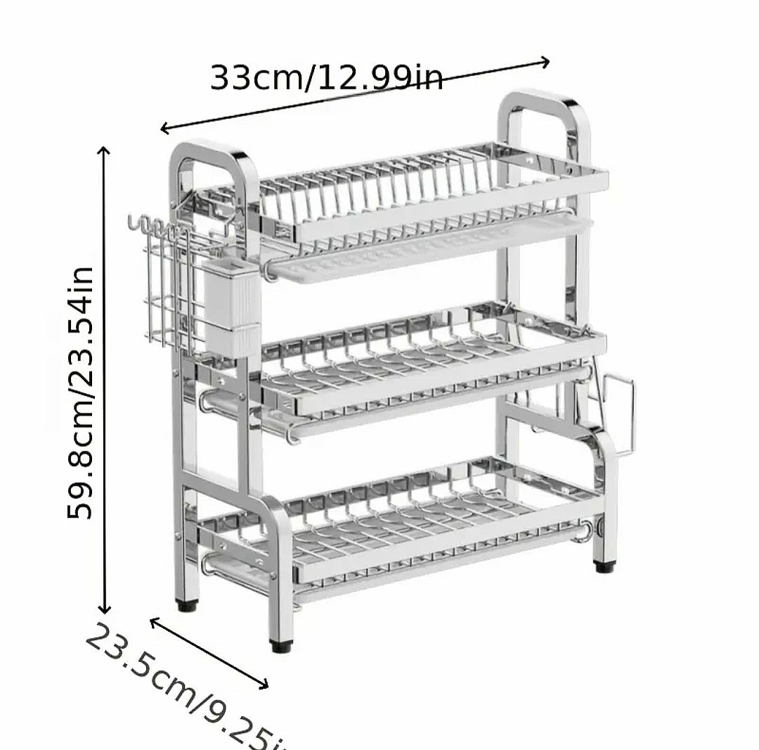 Escurridor de 3 niveles, de alta durabilidad.